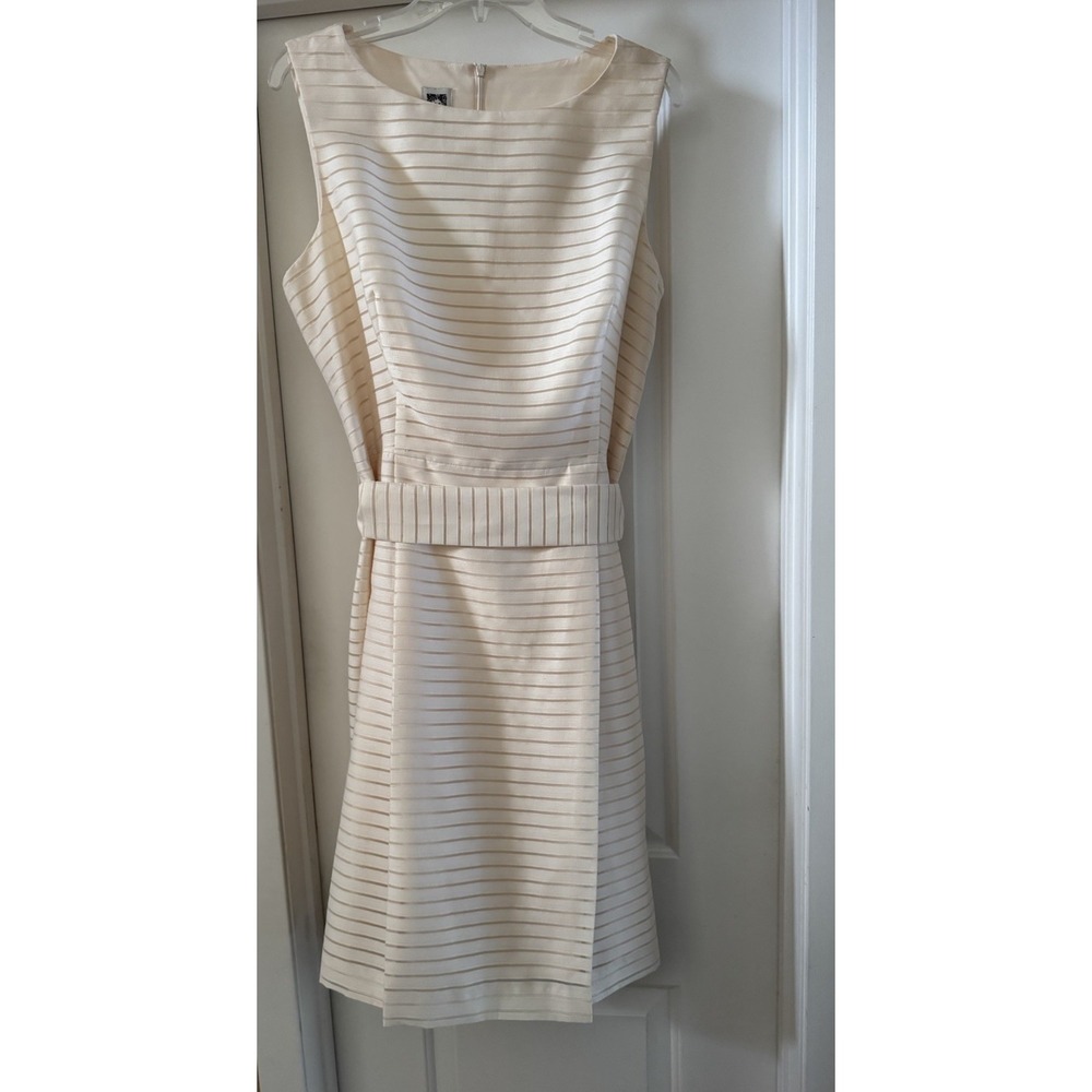 NWT Anne Klein Sleeveless A-Line‎ Dress Size 16 Belted Minimalist Career Wear